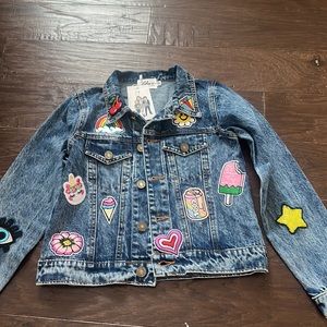 LOLA & The Boys Girls Patch Denim Jacket